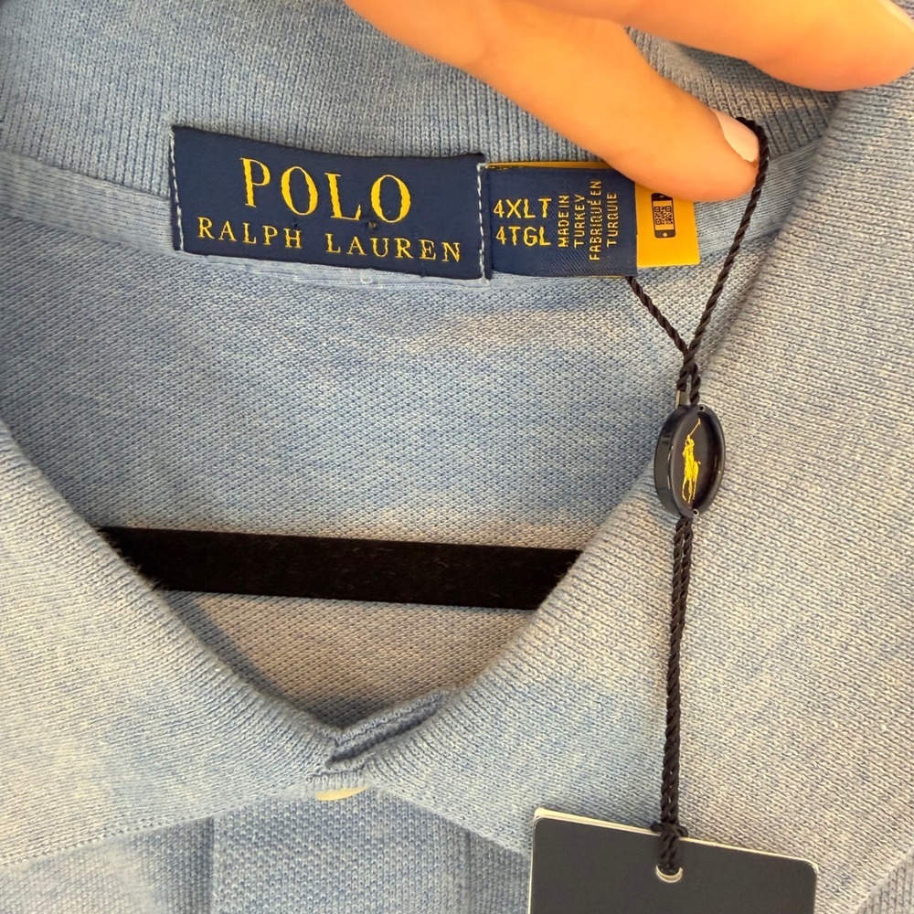 Polo Ralph Lauren Classic Fit Collared Polo Shirt (4XLT) NEW Cotton Blue Preppy - Picture 7 of 15